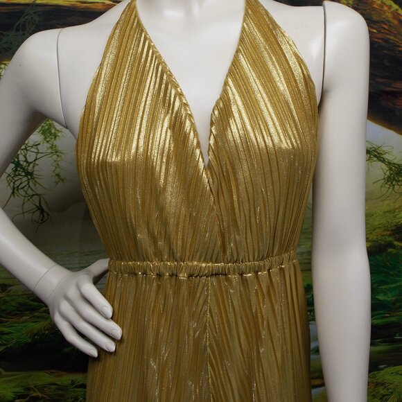 CHIO Di Stefania D Metallic Gold Maxi Dress - Picture 2 of 7